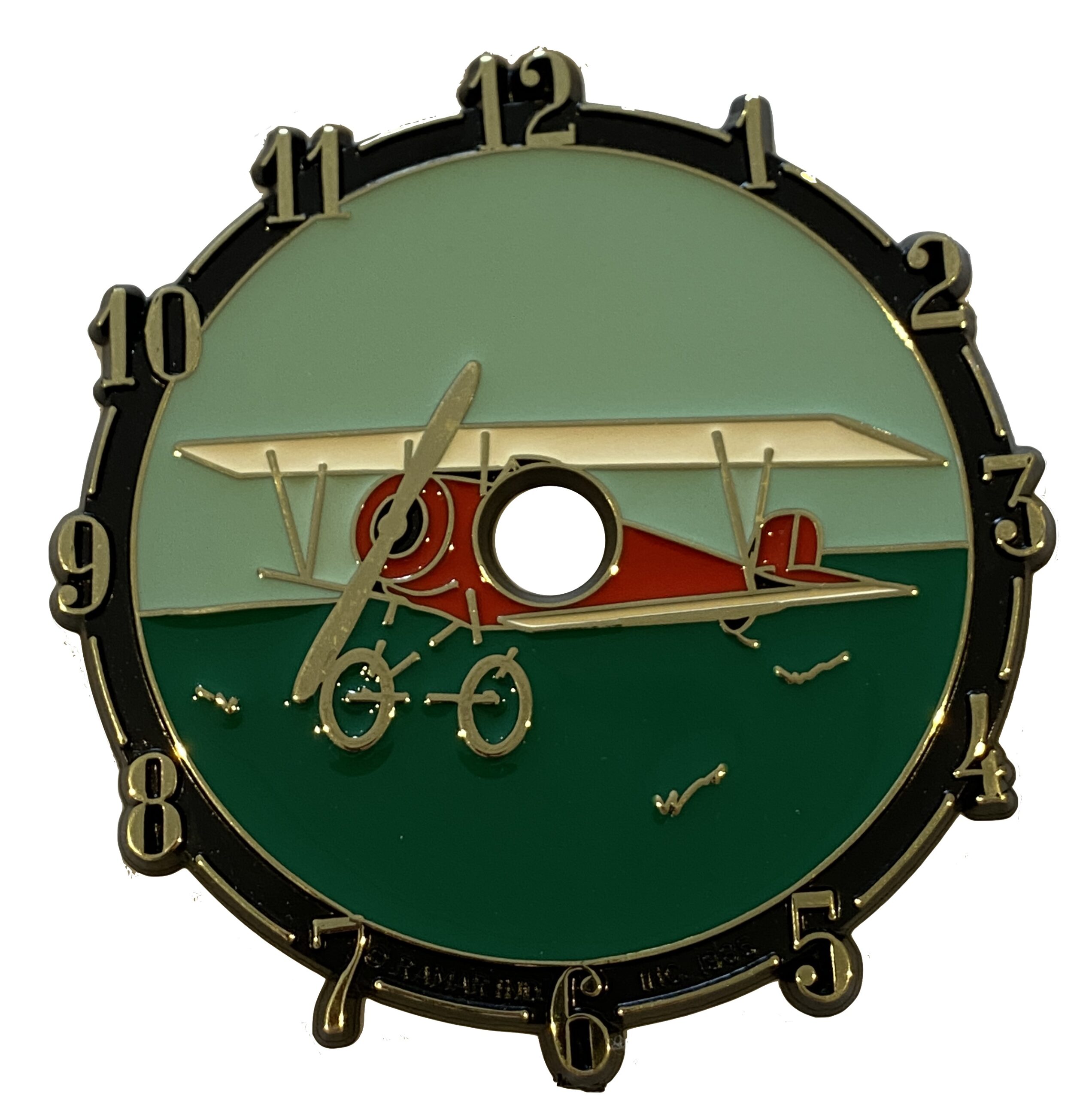 4" Vintage Clock Dial Airplane Craftime Clockery