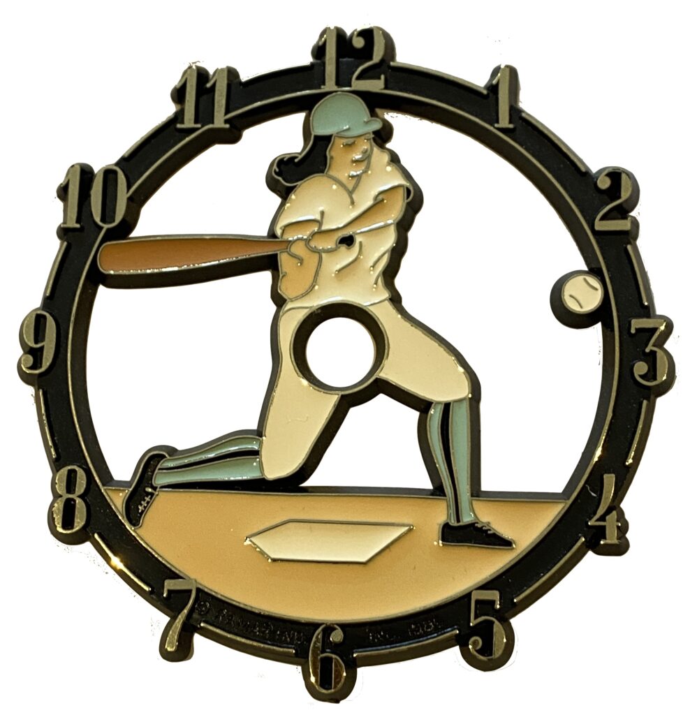 4" Vintage Clock Dial Baseball Female Craftime Clockery