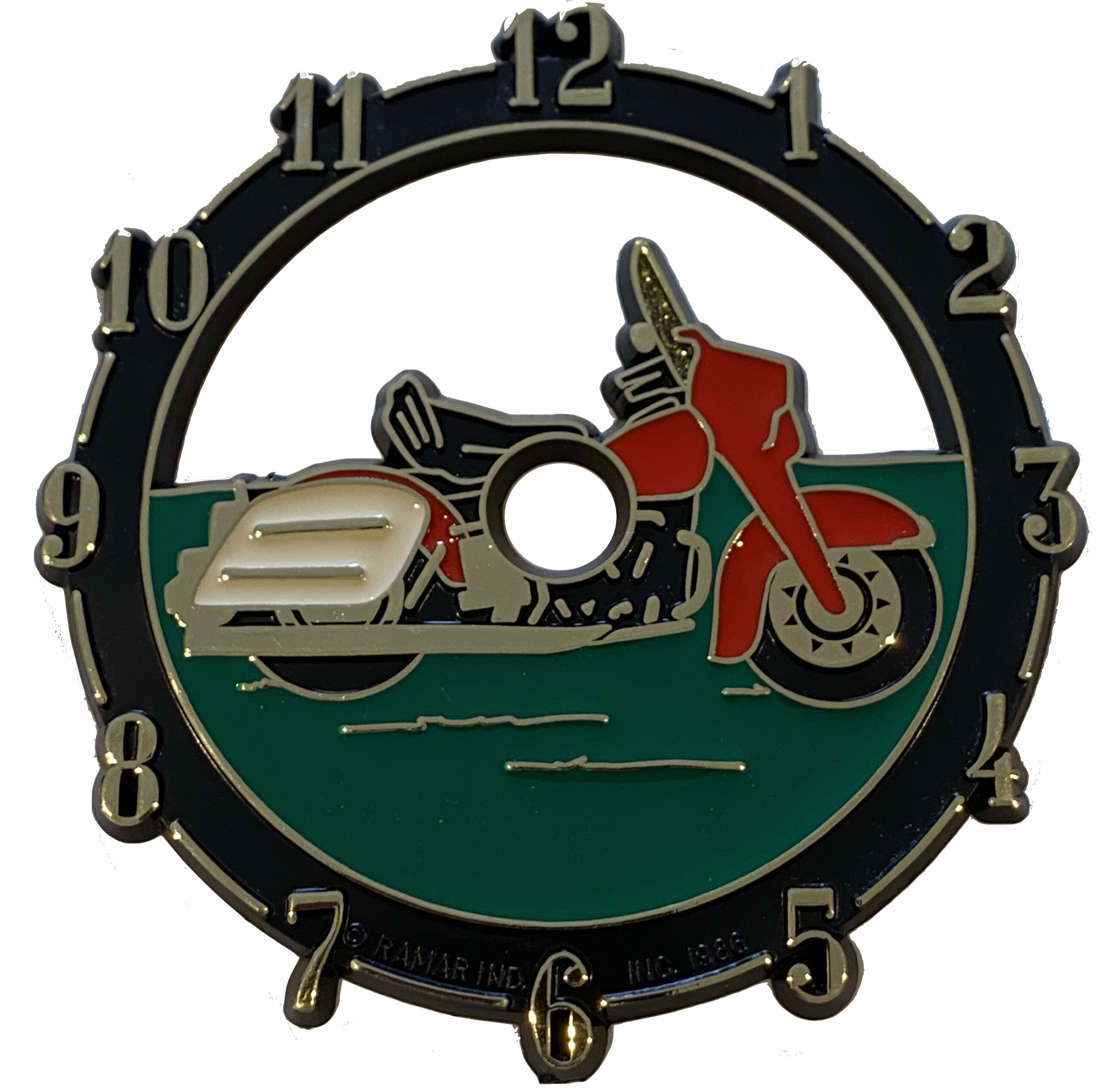 6" Vintage Clock Dial Motorcycle Craftime Clockery